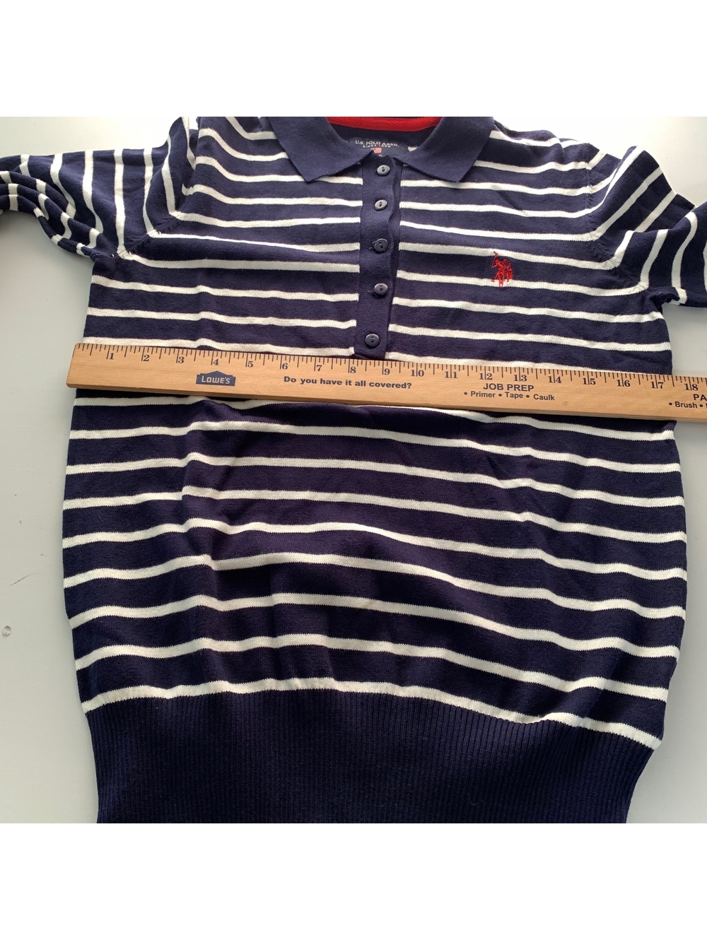 U.S. Polo Assn navy striped collared sweater dress - Picture 2 of 7